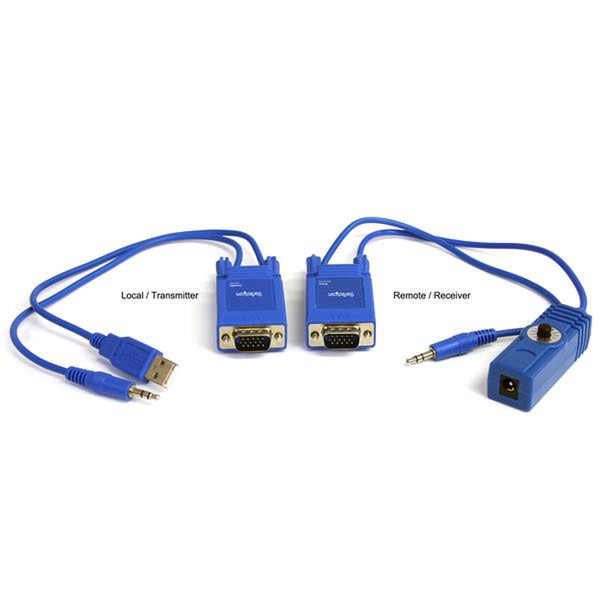 StarTech.com Mini VGA Video & Audio Extender over Cat5 Синий кабельный разъем/переходник