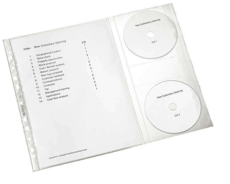 Leitz Pocket with CD sleeve sheet protector