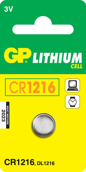 GP Batteries Lithium Cell CR1216 Lithium 3V non-rechargeable battery
