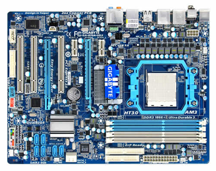 Gigabyte GA-870A-UD3 AMD 870 (RX881) Buchse AM3 ATX Motherboard