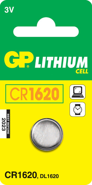 GP Batteries Lithium Cell CR1620 Lithium 3V non-rechargeable battery