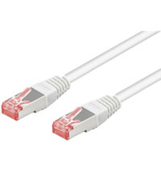 Wentronic RJ45 CAT 6 Network cable, Bulk Shielded, 0.25m 0.25m White networking cable