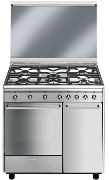 Smeg CX91GVE Freestanding Gas hob B Stainless steel cooker