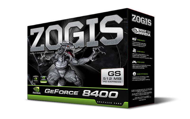 Zogis ZO84GS-EL GeForce 8400 GS GDDR2 graphics card