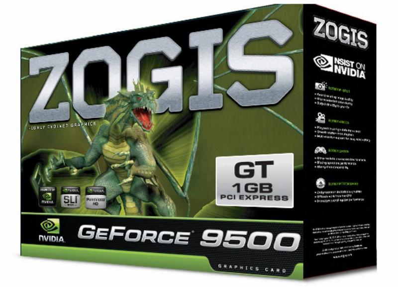 Zogis ZO95GT-1GD2 GeForce 9500 GT 1GB GDDR2 graphics card