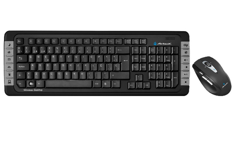 Acteck AT-DSK650RF Беспроводной RF QWERTY Черный клавиатура