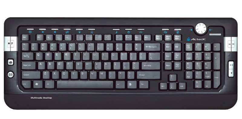 Acteck AT-SLX750 USB QWERTY Black keyboard