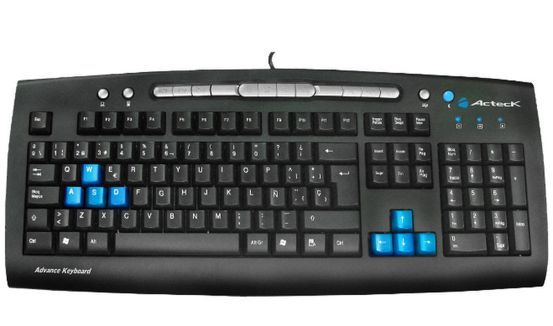 Acteck AT-6900 USB QWERTY Schwarz Tastatur