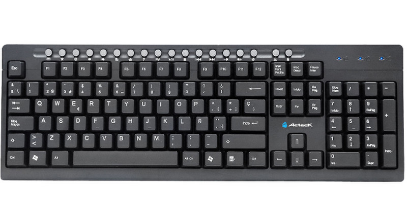 Acteck AT-3000 PS/2 QWERTY Schwarz Tastatur
