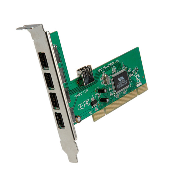 Value PCI Adapter, 4+1 USB 2.0 Ports