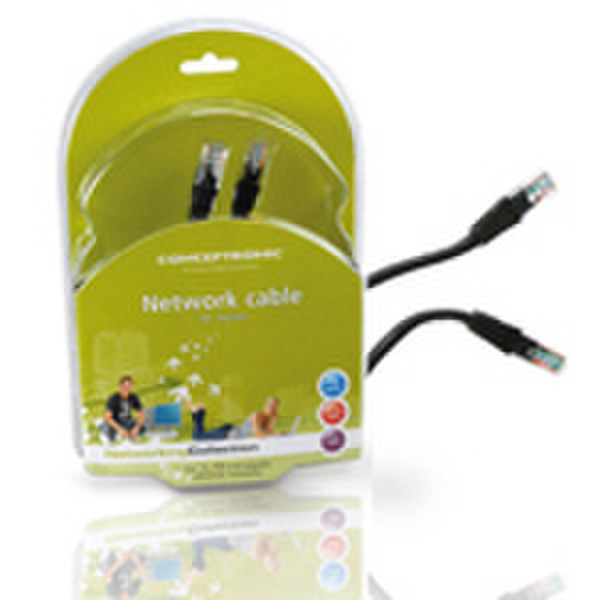 Conceptronic CAT 5E Cable - 10m, Black 10м Черный сетевой кабель