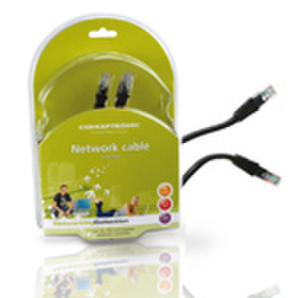 Conceptronic CAT 5E Cable - 5m, Black 5м Черный сетевой кабель