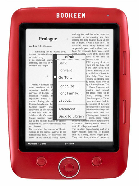 Bookeen Cybook OPUS 5Zoll 1GB Rot eBook-Reader