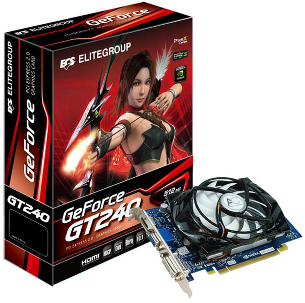 ECS Elitegroup NGT240-512QI-F GeForce GT 240 GDDR5 Grafikkarte