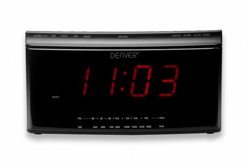 Denver CR-413 Часы Черный радиоприемник