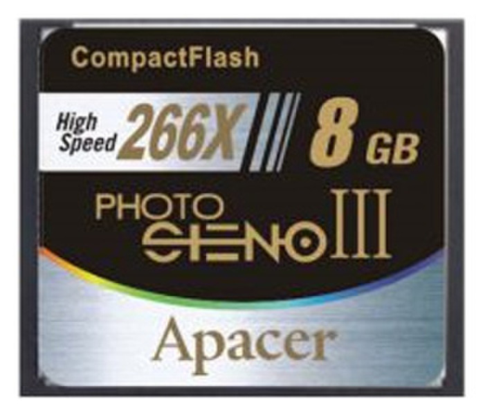 Apacer Photo Steno III CF 266X 8GB 8ГБ CompactFlash карта памяти