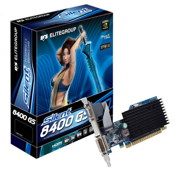 ECS Elitegroup NS8400GSC-512VS-H GeForce 8400 GS GDDR2 graphics card