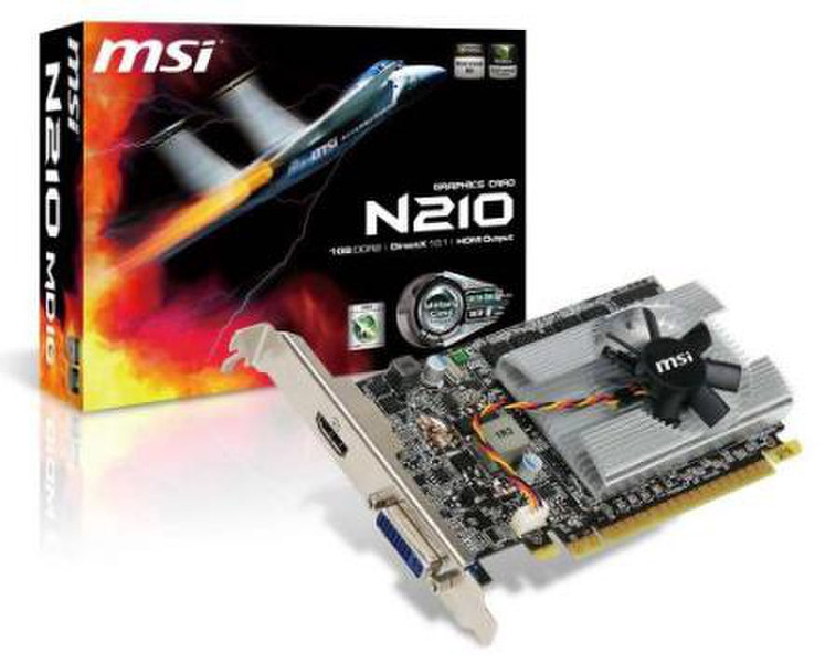 MSI N210-MD1G GeForce 210 1ГБ GDDR2 видеокарта