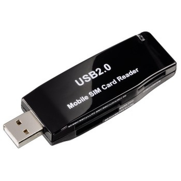 Hama SIM/Multi-Card Reader USB 2.0 Черный устройство для чтения карт флэш-памяти