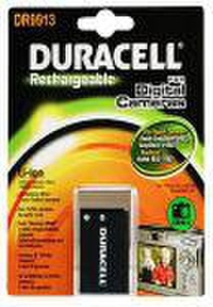 Duracell Digital Camera Battery 3.7v 750mAh Lithium-Ion (Li-Ion) 750mAh 3.7V Wiederaufladbare Batterie