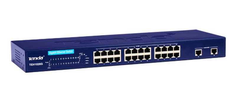 Tenda 24+2G Gigabit Ethernet Switch Неуправляемый Синий