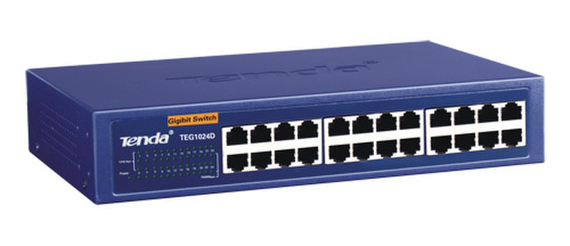 Tenda 24-port Gigabit Ethernet Switch Неуправляемый Синий
