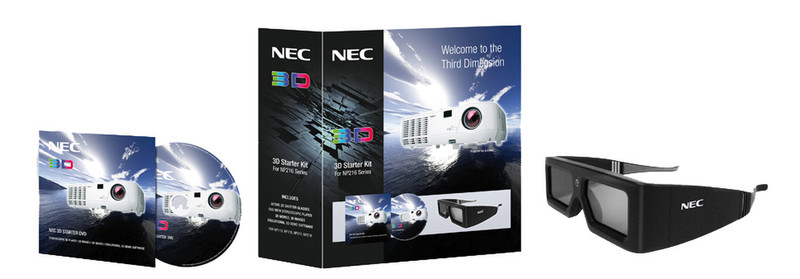 NEC 100012688 Black stereoscopic 3D glasses