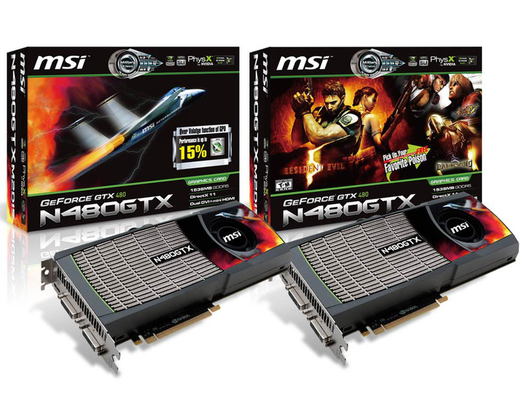 MSI Geforce 480GTX GeForce GTX 480 1.5GB GDDR5