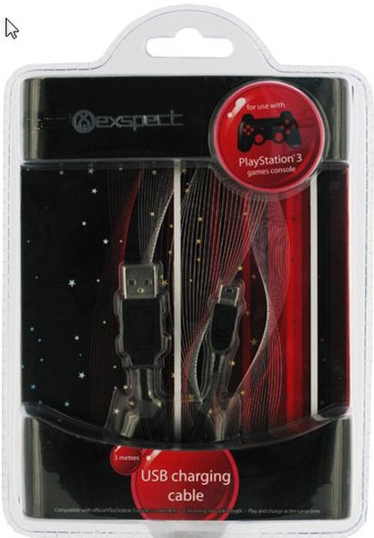 Exspect PS3 USB Play & Charge Cable 3м Черный кабель USB