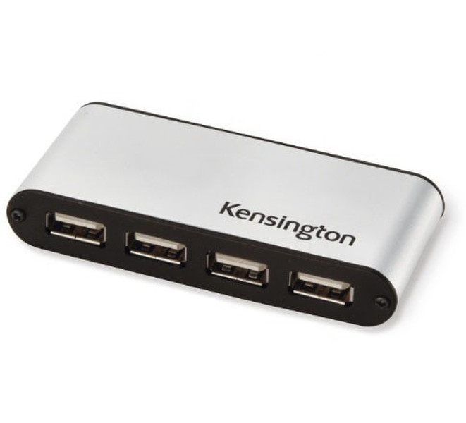 Kensington 7-Port PocketHub USB 2.0 480Мбит/с Черный, Cеребряный хаб-разветвитель