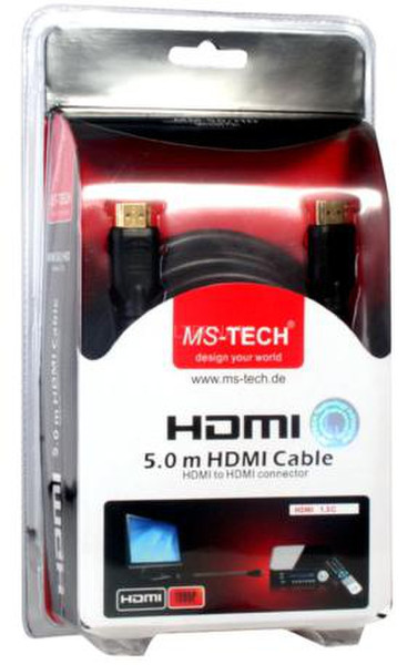 MS-Tech MM-50HD 5m Black HDMI cable