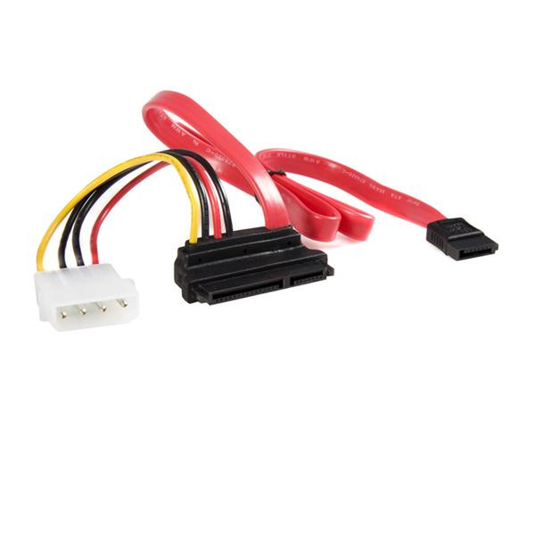 StarTech.com 45.72cm Upward Right Angle SATA Cable w/ LP4 Adapter 0.4572м Красный кабель SATA