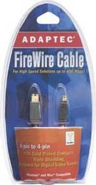 Adaptec ACK-1394-6P-6P-6FT RoHS 1.8m Black firewire cable