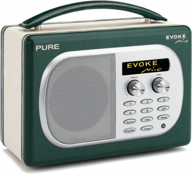 Pure EVOKE Mio Портативный Цифровой Бежевый, Зеленый радиоприемник