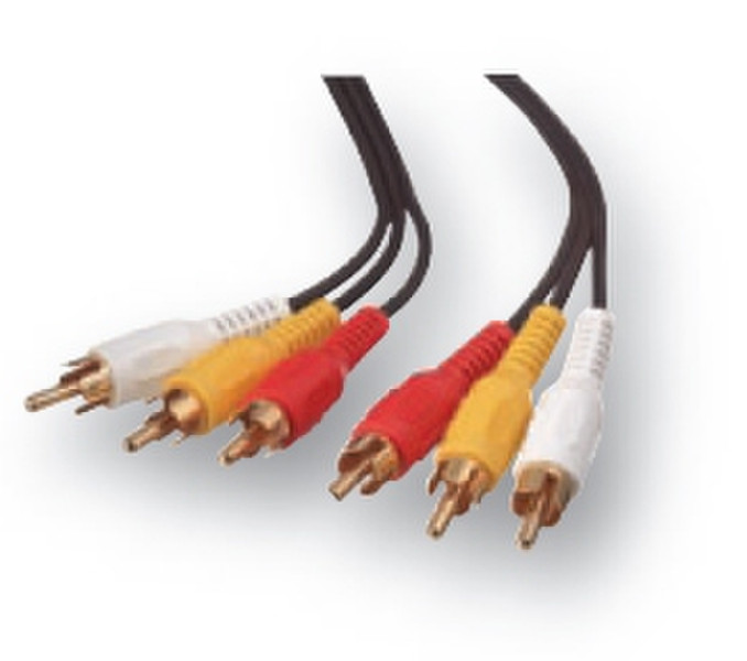 Belkin PRO series audio cable triple PHONO/RCA cable 10M 10m Schwarz Composite-Video-Kabel