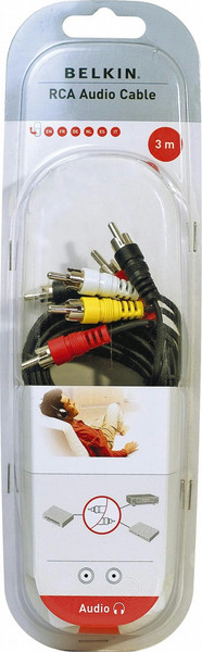 Belkin RCA 4-4 cable 4XRCA-M/4XRCA-M 1.5M 1.5м композитный видео кабель