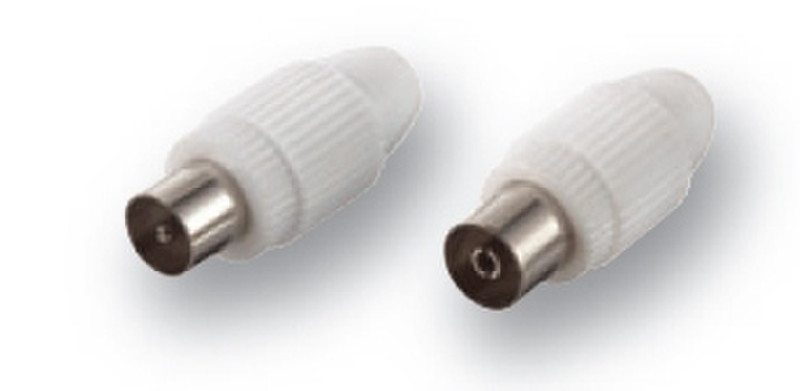 Belkin COAX plug & socket set 1 PLUG/1 SOCKET white 2шт кабельный зажим