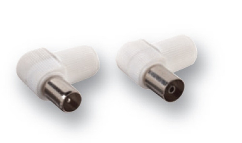 Belkin COAX plug/socket set 1x 90DEG PLUG/1x 90DEG SOCKET 2Stück(e) Kabelklammer