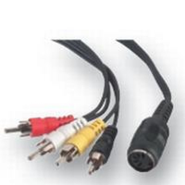 Belkin RCA/ DIN5 Adaptor, 4XRCA-M/DIN5F 1.5M 1.5м Черный