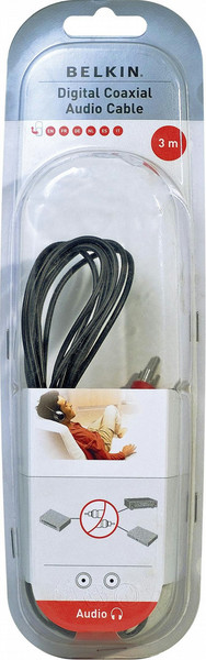 Belkin Digital coax audio cable RCA-M/RCA-M 1.5M 1.5m Black coaxial cable