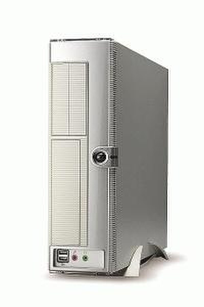 Ever Case E1290S Slim Desktop/Tower (Intel® Prescott Ready) Низкопрофильный 300Вт Бежевый, Cеребряный системный блок