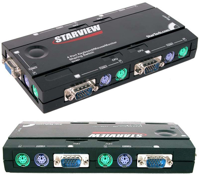 Newstar 4 Port PS/2 StarView KVM Switch Schwarz Tastatur/Video/Maus (KVM)-Switch