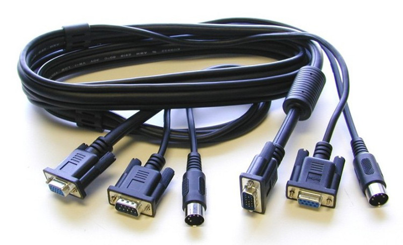 Newstar KVM Switch Cable 3m Schwarz Tastatur/Video/Maus (KVM)-Kabel