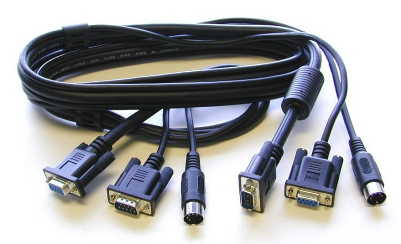 Newstar KVM Switch Cable 5m Schwarz Tastatur/Video/Maus (KVM)-Kabel