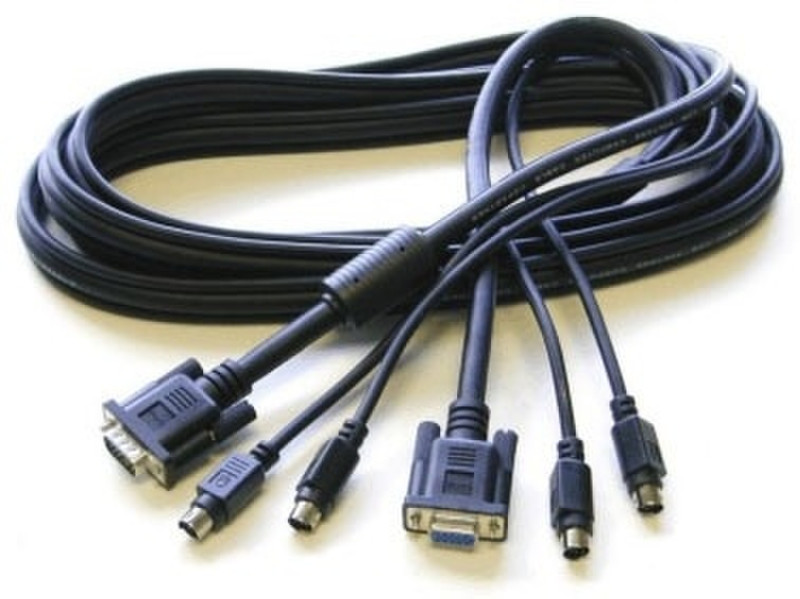 Newstar 3in1 KVM cable 10ft 3m 3m Schwarz Tastatur/Video/Maus (KVM)-Kabel