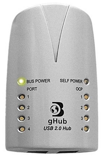 Dr. Bott gHub 2.0 4-Port USB 2.0 Hub 480Mbit/s Silver interface hub
