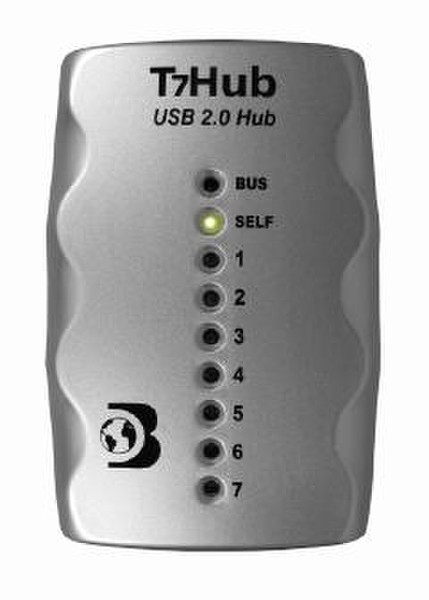 Dr. Bott T7Hub 2.0 7-port USB 2.0 Hub 480Mbit/s Silver interface hub