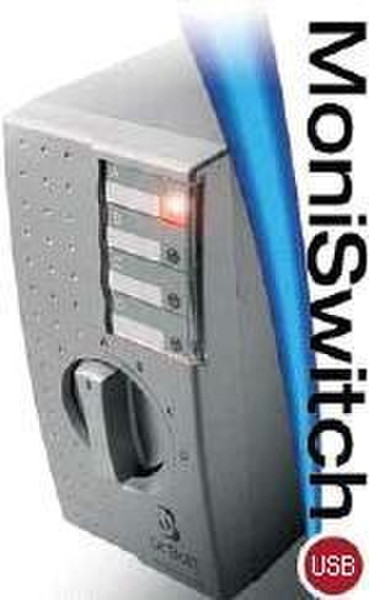 Dr. Bott MoniSwitch4/USB-04, share keyboard & monitor for 4 Macs Silver KVM switch