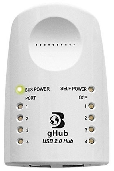 Dr. Bott gHub 2.0 silver, 4-Port USB2 Hub 480Мбит/с Белый хаб-разветвитель
