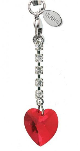 Tatch Sushi Heart Solitaire SW-components Red,Silver telephone hanger